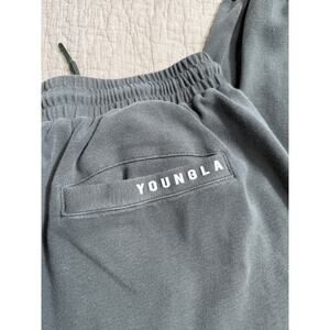 YoungLA Cloud Jogger Pants Mens LG Blue Grey Sweatpants Model 228 Gym Workout